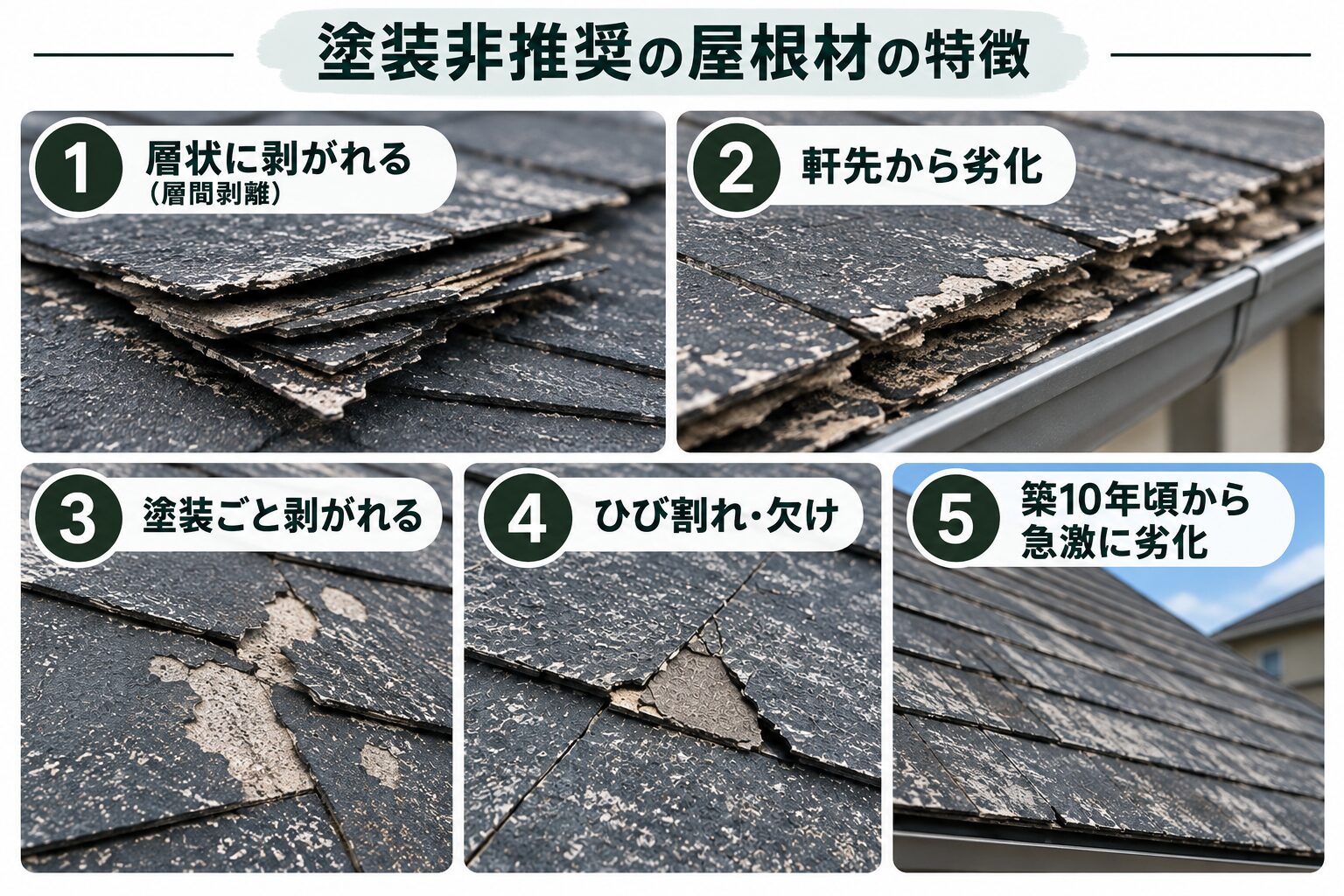 塗装非推奨の屋根材の特徴