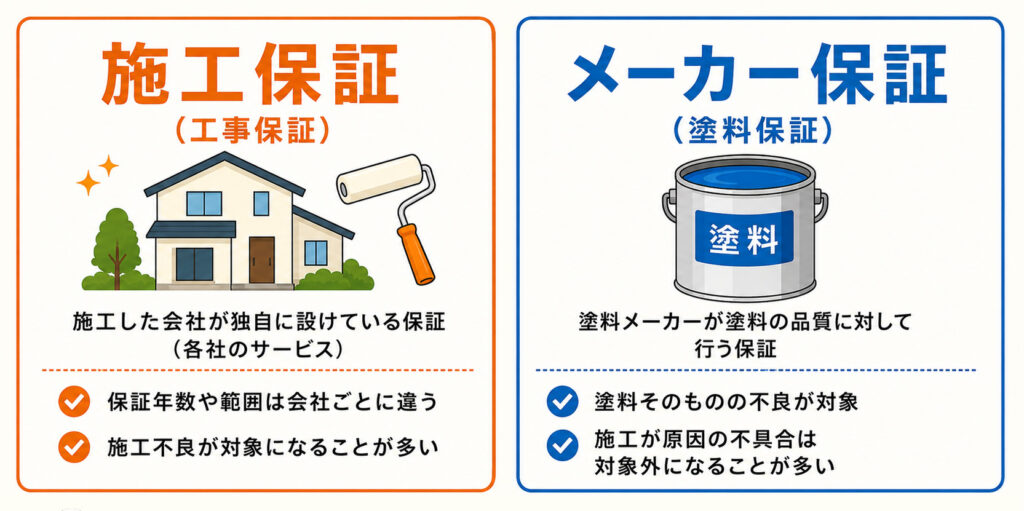 外壁塗装の保証２種類の説明