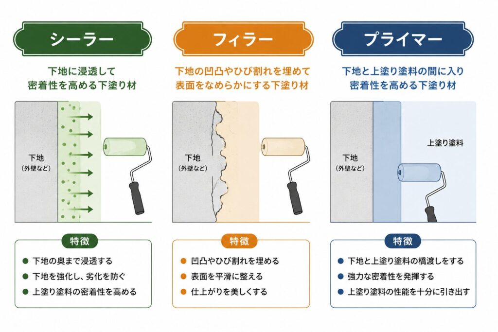 下塗り材の種類と特徴