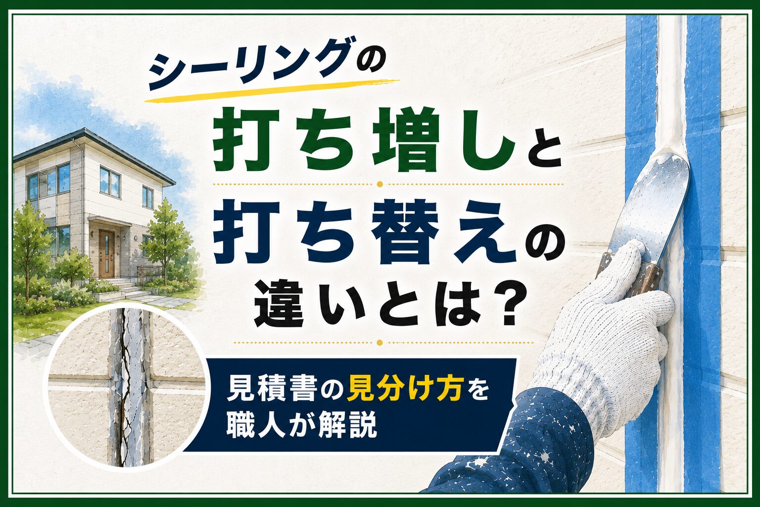 シーリングの打ち増しと打ち替えの違いとは？
見積書の見分け方を職人が解説