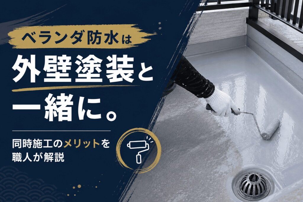ベランダ防水は、外壁塗装と一緒にするのがお得。