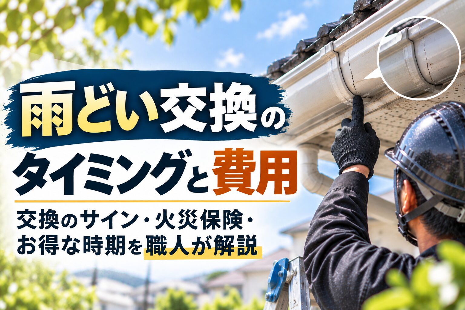 雨どい交換のタイミングと費用|交換のサイン・火災保険・お得な時期を職人が解説