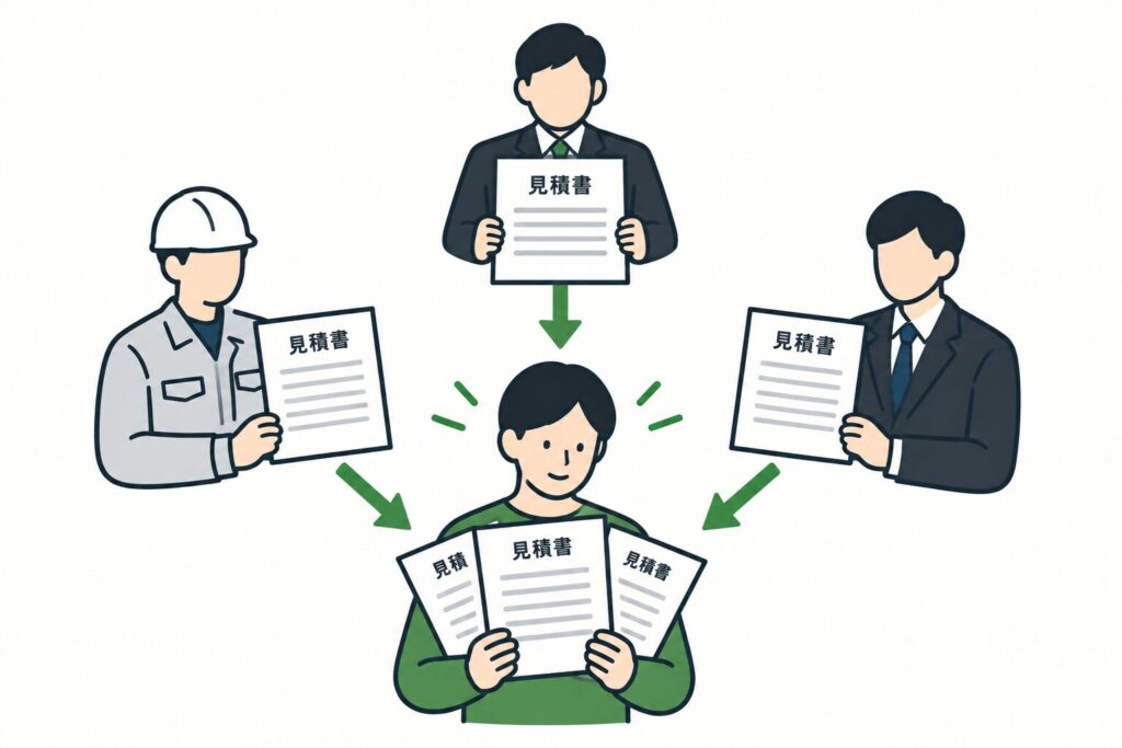 相見積もりを取るイメージイラスト