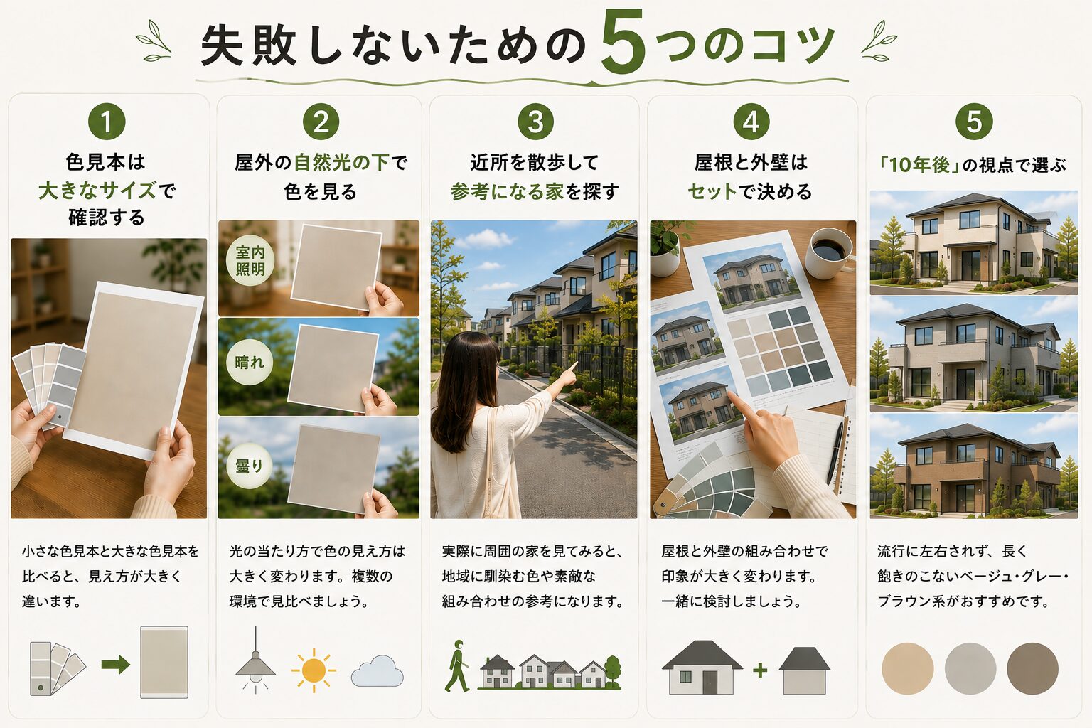 外壁塗装色選びで失敗しないための５つのコツ