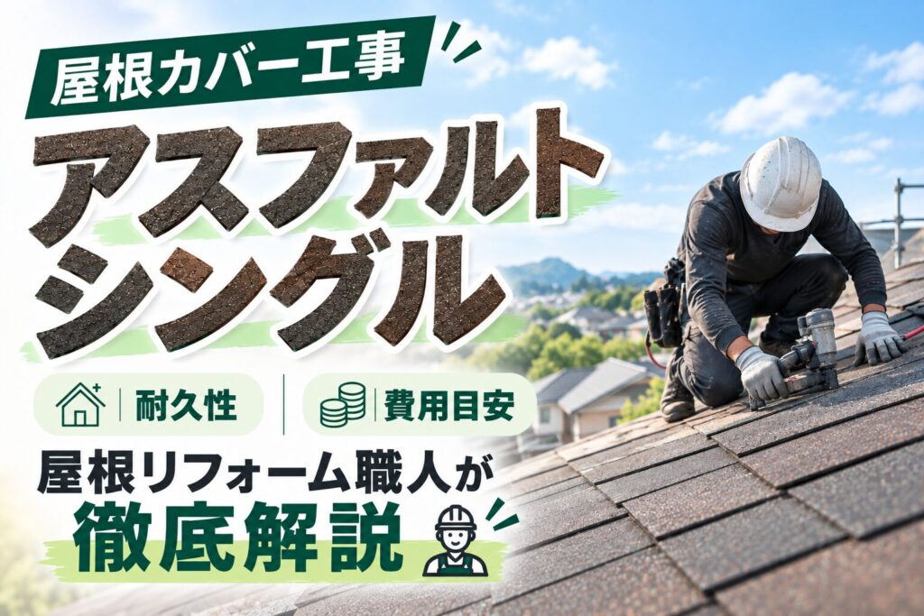 屋根カバー工事『アスファルトシングル』耐久性や費用目安まで屋根リフォーム職人が徹底解説