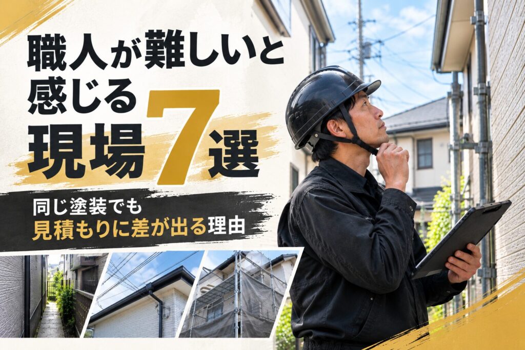 職人が難しいと感じる現場7選｜同じ塗装でも見積もりに差が出る理由