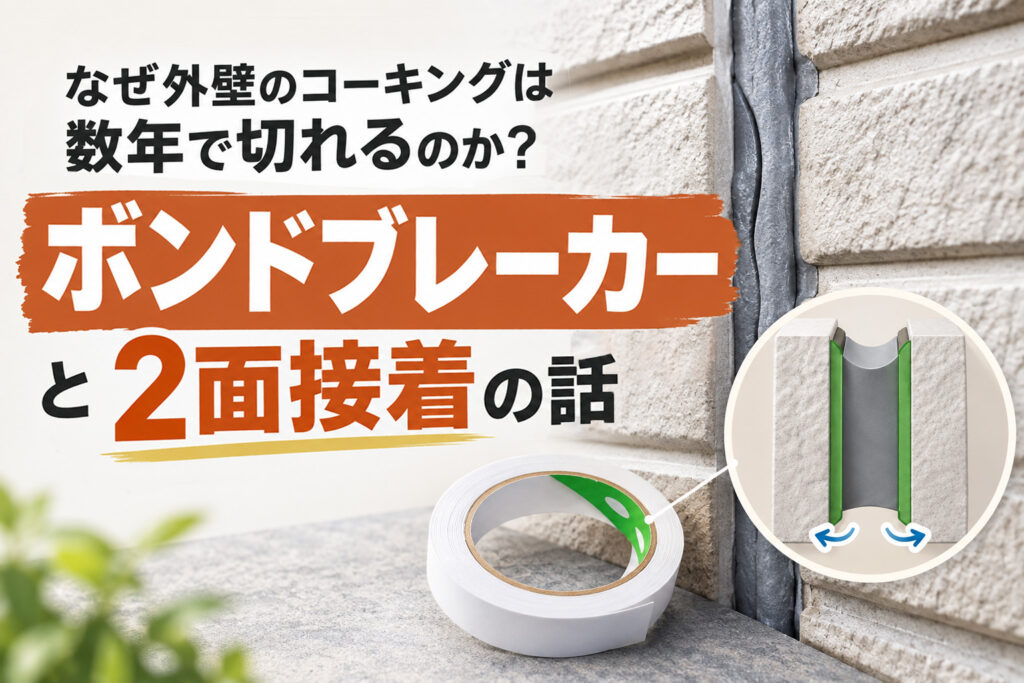 なぜ外壁のコーキングは数年で切れるのか｜職人が使う「ボンドブレーカー」と2面接着の話