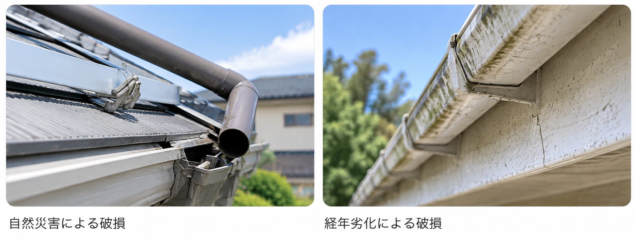 雨樋の火災保険と経年劣化の違い