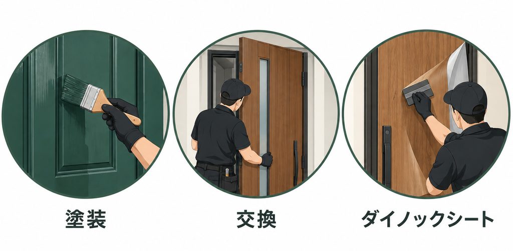 玄関ドアを新しくする3つの方法｜塗装・交換・シート