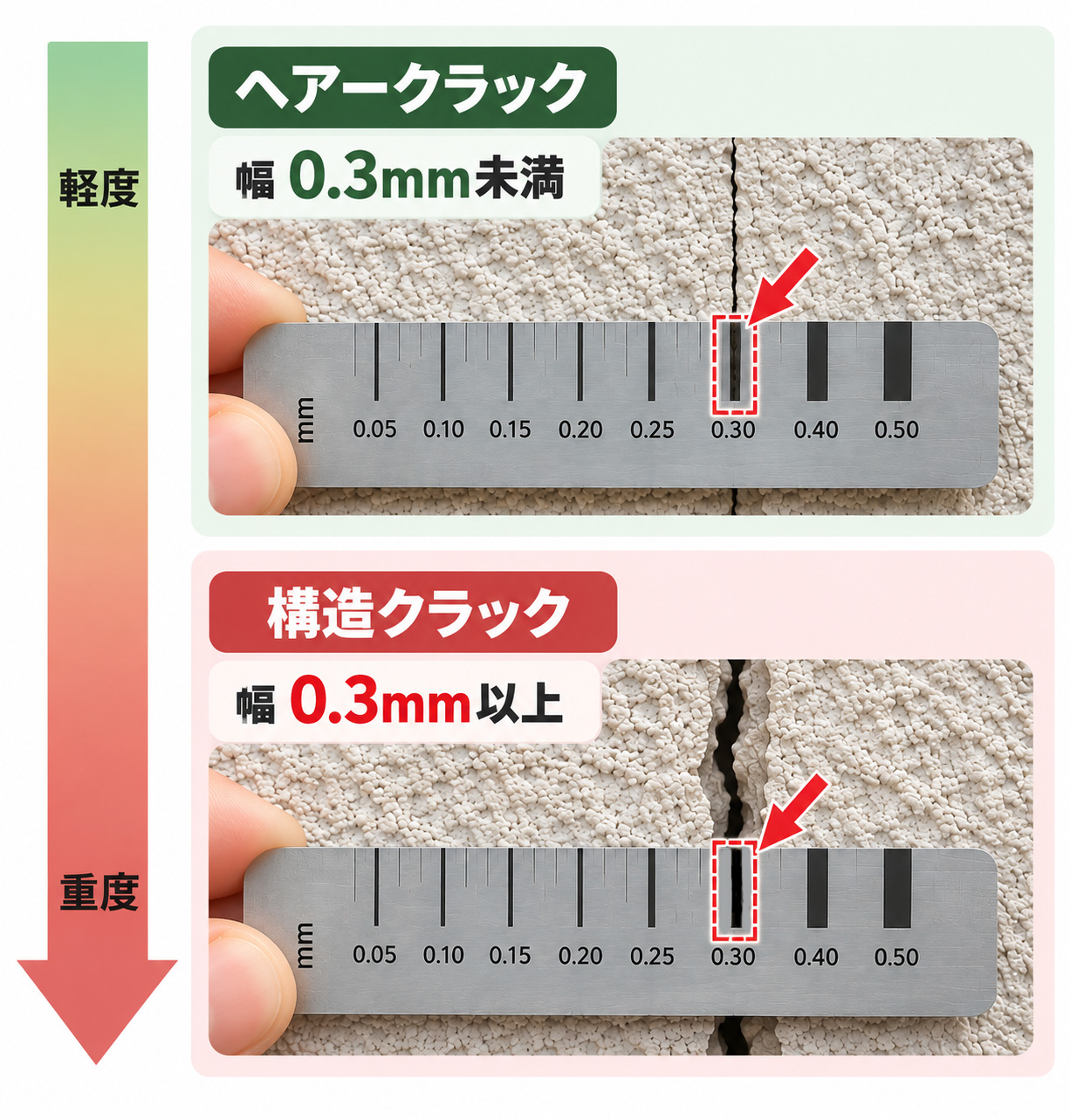 外壁のひび割れの見分け方